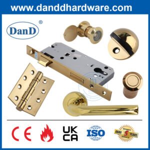 Fire Door Closer CE Security Golden Front Barn Door Locking Hardware Set