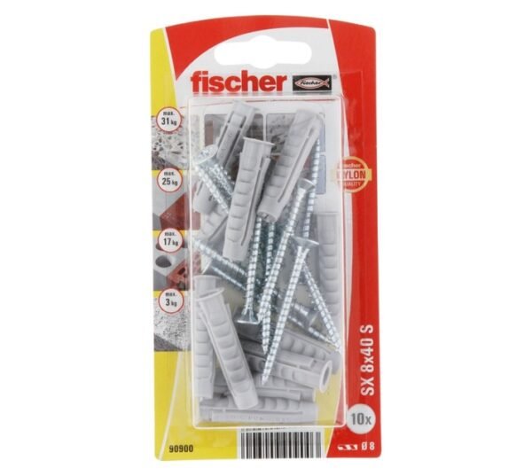 Fischer Wall Plug and Screw SX 8x40 GKSK â€” Builders Store SA