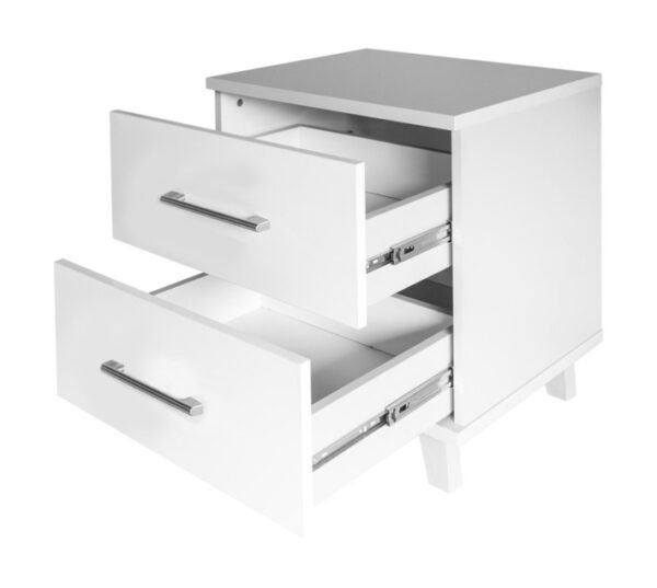 Home and Kitchen 2Drawer Bedside Pedestal Pico Series White â€” Builders Store SA