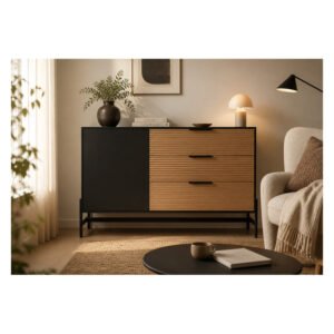 Home and Kitchen 3Drawer Sideboard Tunis Series Black and Br â€” Builders Store SA