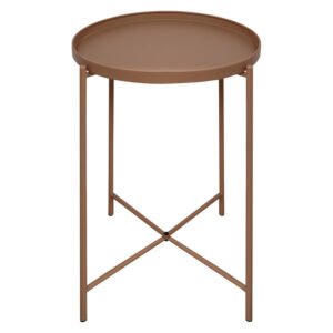 Home and Kitchen Metal Tray Side Table and Pedestal Terracot â€” Builders Store SA