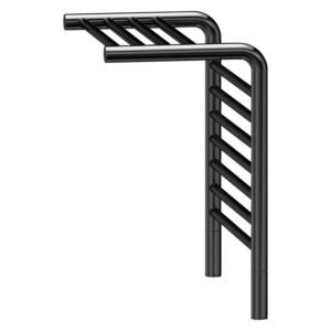 Jeeves Tangent M Shelf Towel Rail Black with Right Power Con â€” Builders Store SA