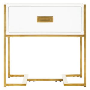 KC Furn Jocise 1 Drawer End Table White and Gold 560 x 560 x KC Furn Jocise 1 Drawer End Table White and Gold 560 x 560 x — Builders Store SA