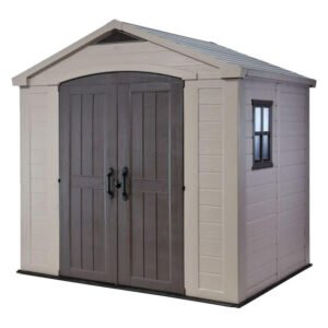 Keter Factor Garden Storage Shed Beige 2565 x 1820 x 2430 mm Keter Factor Garden Storage Shed Beige 2565 x 1820 x 2430 mm — Builders Store SA