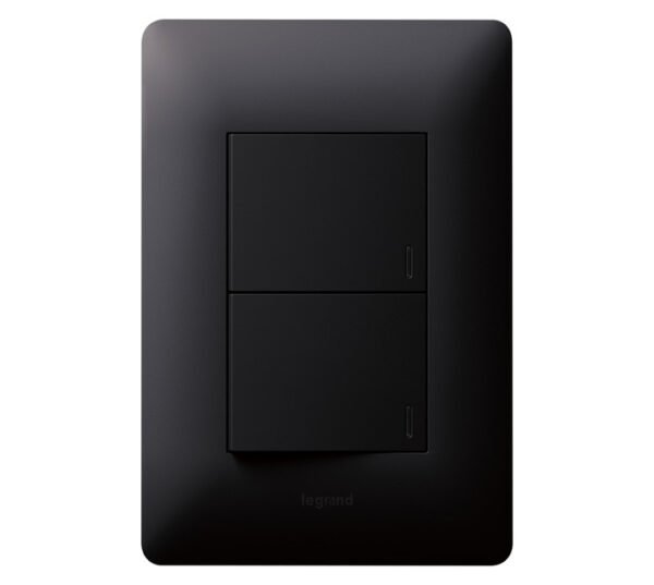 Legrand Ysalis 2 Lever 1 Way Switch Black 100 x 50 mm Legrand Ysalis 2 Lever 1 Way Switch Black 100 x 50 mm — Builders Store SA