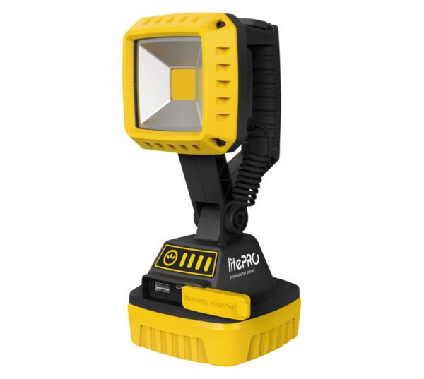 Litepro LP003 Rechargeable Work Light BlackYellow 10W â€” Builders Store SA