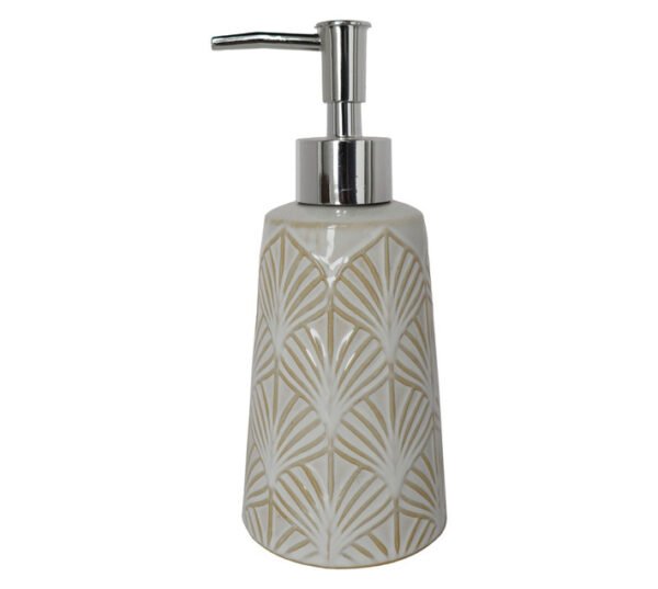 Lusso Ceramic Embossed Dispenser Cream Lusso Ceramic Embossed Dispenser Cream — Builders Store SA