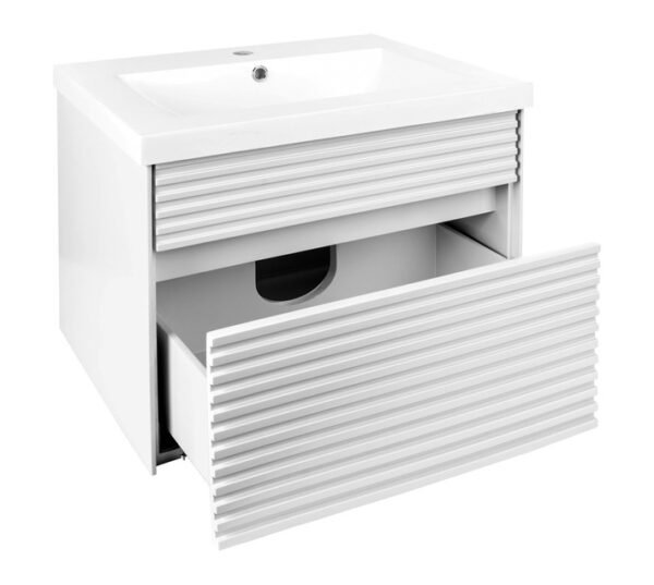 Lusso Wall Hung Cabinet with Basin White â€” Builders Store SA