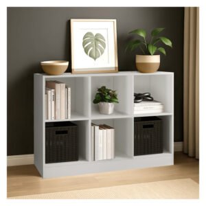 Mainstays 6 Cube Storage Bookcase Organiser â€” Builders Store SA