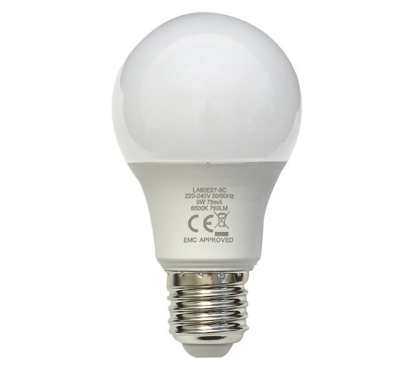 Major Tech A60 E27 LED Globe Cool White 9 W â€” Builders Store SA