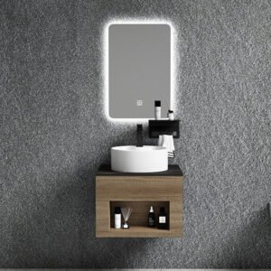 Modern New Design LED Touch Illuminate Metal Bathroom Cabinet Bathroom Vanities Set