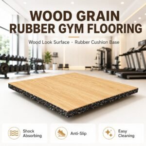 Multi-Function Training Room Flooring with PVC Wood Grain Rubber Tile Multi-Function Training Room Flooring with PVC Wood Grain Rubber Tile