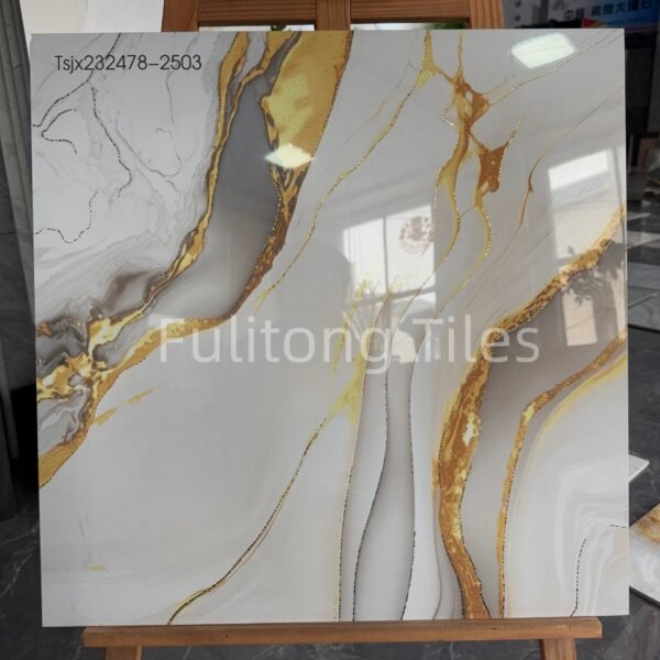 New Glazed Polished Gold Porcelain Wall Floor Tiles with Silver New Glazed Polished Gold Porcelain Wall Floor Tiles with Silver