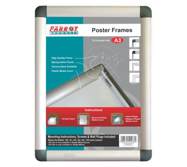 Parrot Products A3 Poster Frame 480 x 360 mm QuickChange Alu â€” Builders Store SA