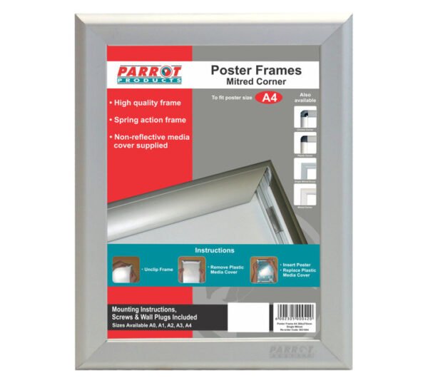 Parrot Products A4 Aluminium Snap Frame 360 x 270 mm Single â€” Builders Store SA