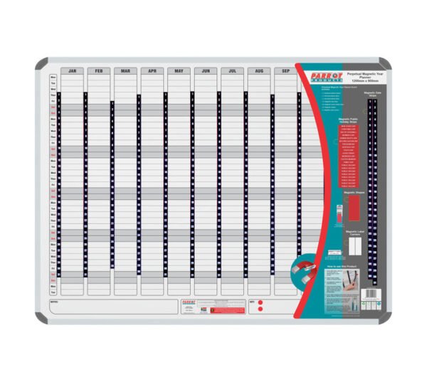 Parrot Products BD5140 Magnetic Year Planner Whiteboard 1200 â€” Builders Store SA