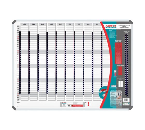 Parrot Products BD5160 Magnetic Year Planner Whiteboard 1500 â€” Builders Store SA