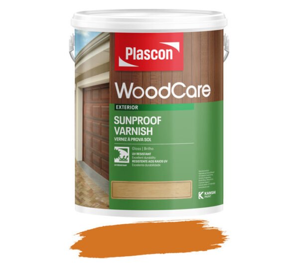 Plascon WoodCare Gloss Sunproof Varnish Light Oak 5 L â€” Builders Store SA