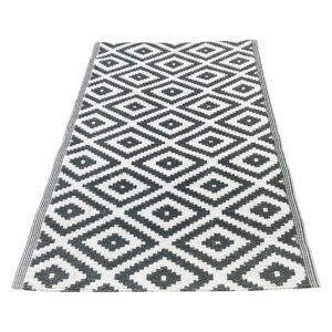 Rug It Up Diamond Outdoor Rug Dark Grey and White â€” Builders Store SA