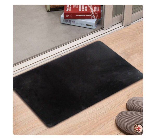 Stefano and Co Sonya Faux Fur Rug Black 800 x 530 mm â€” Builders Store SA