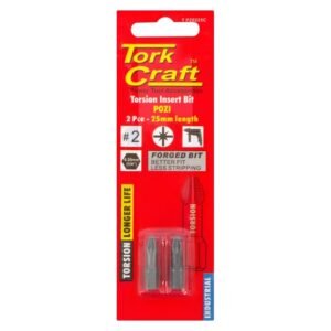 Tork Craft 2 x No2 Insert Pozi Screwdriver Bits 25mm â€” Builders Store SA