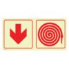 Tower Fire Hose and Red Arrow Down Sign RedWhite 380 x 190 m Tower Fire Hose and Red Arrow Down Sign RedWhite 380 x 190 m — Builders Store SA