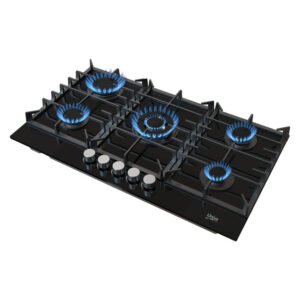 Univa 900 mm 5 Burner Glass Gas Hob Black UGH950G â€” Builders Store SA