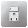 Veti Single Switched Plug Socket 4x4 White and Silver â€” Builders Store SA