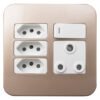 Veti Single Switched Plug Socket with 3 Euro Sockets 4x4 Whi Veti Single Switched Plug Socket with 3 Euro Sockets 4x4 Whi — Builders Store SA