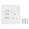 Veti Single Switched Plug Socket with 3 Euro Sockets 4x4 Whi â€” Builders Store SA