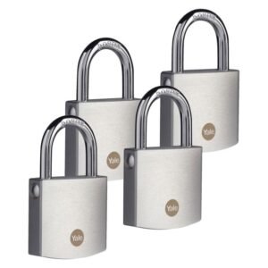 Yale 4 x Brass and Chrome Padlock 50 mm â€” Builders Store SA