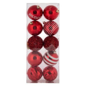 Christmas 10 x Baubles Red 80 mm Christmas 10 x Baubles Red 80 mm — Builders Store SA