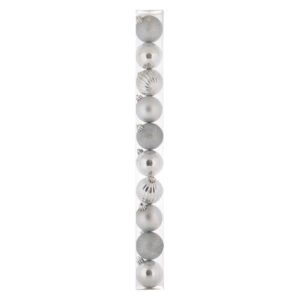 Christmas Decor 10 x Baubles Assorted Silver 60 mm Christmas Decor 10 x Baubles Assorted Silver 60 mm — Builders Store SA