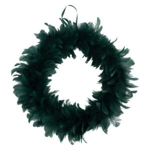 Christmas Wreath Feathers Green 400 mm Christmas Wreath Feathers Green 400 mm — Builders Store SA